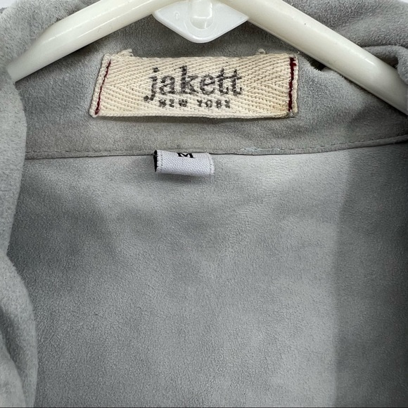 Jakett Light Blue Leather Jacket Medium - Picture 6 of 11